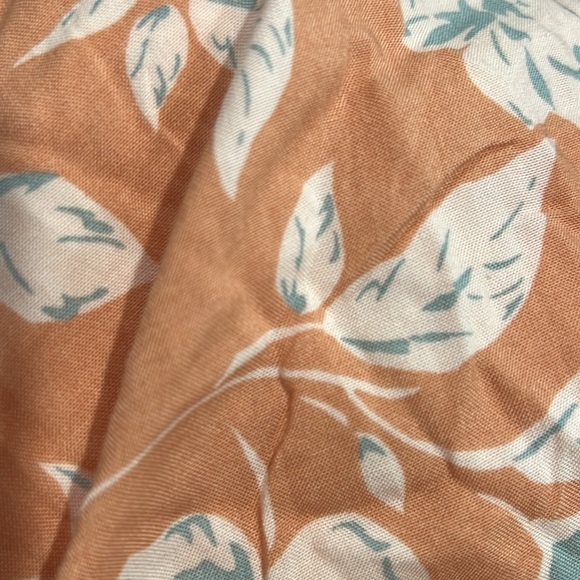 Blush Peach Floral Print Romper Bell Sleeve Small - Picture 5 of 10